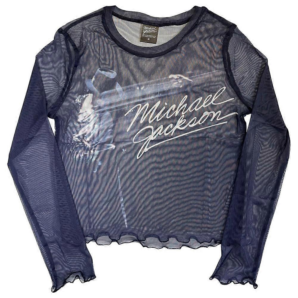 Michael Jackson Blurred Mesh Crop Top