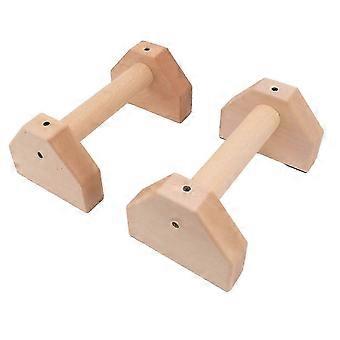 2pcs Wooden Push Up Handles Anti Slip Pushup Bar Handstand Parallettes Bars compatible with Indoor Outdoor 30cm / 11.8in