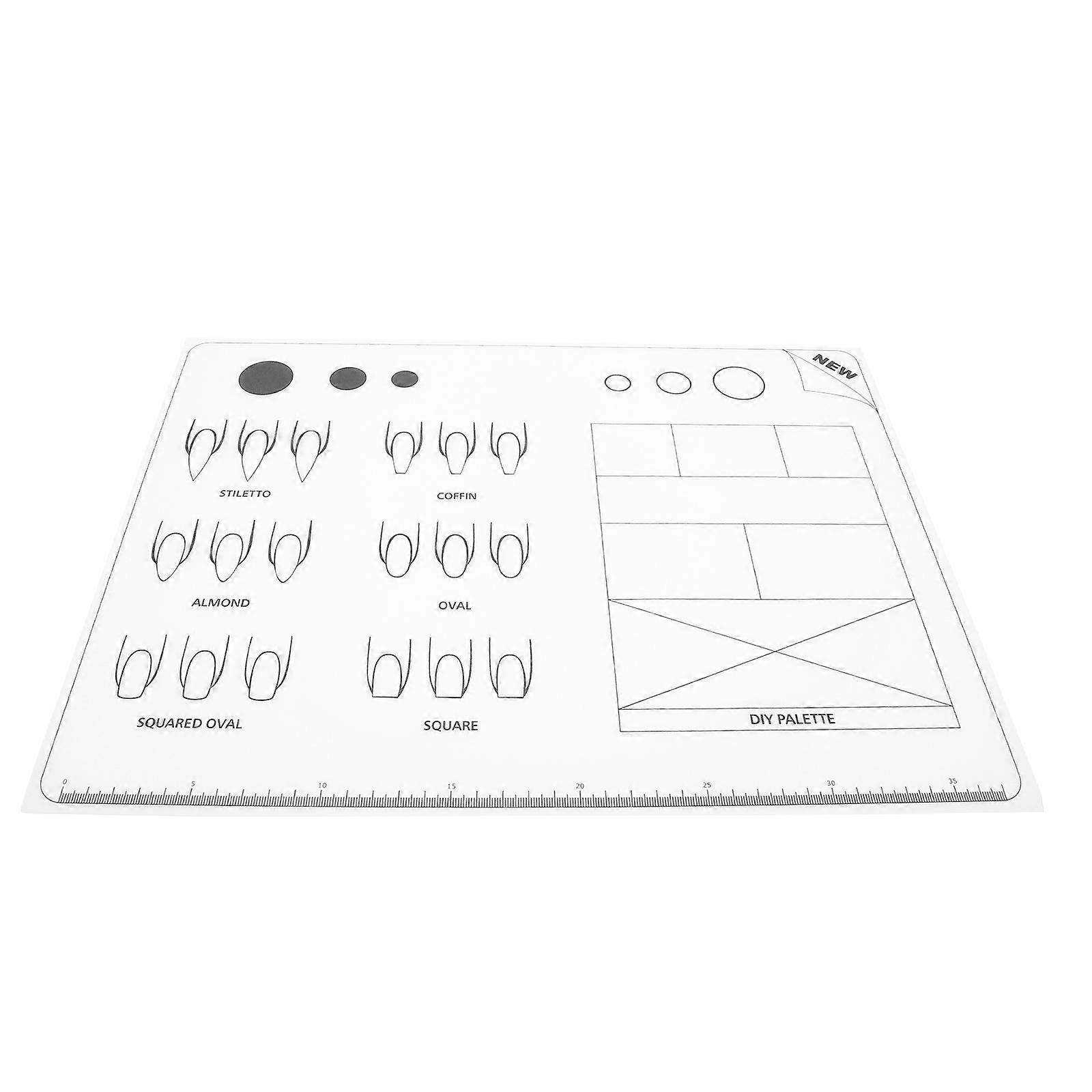 Acrylic Manicure Training Mat Silicone Trainer for Application Practice 2Pcs