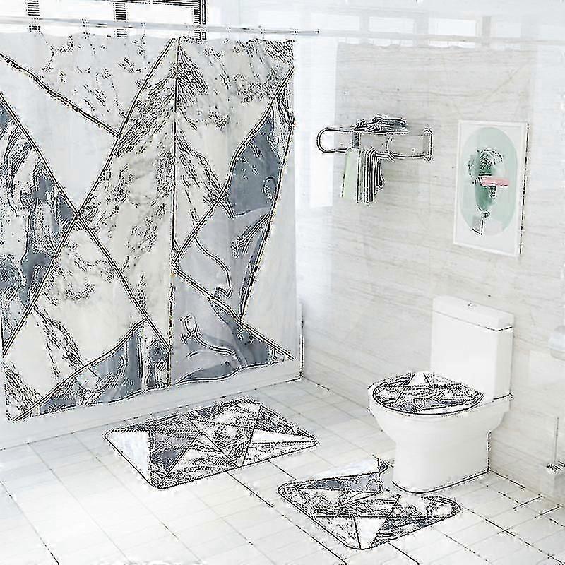 Mng Geometric Texture Bathroom Mat