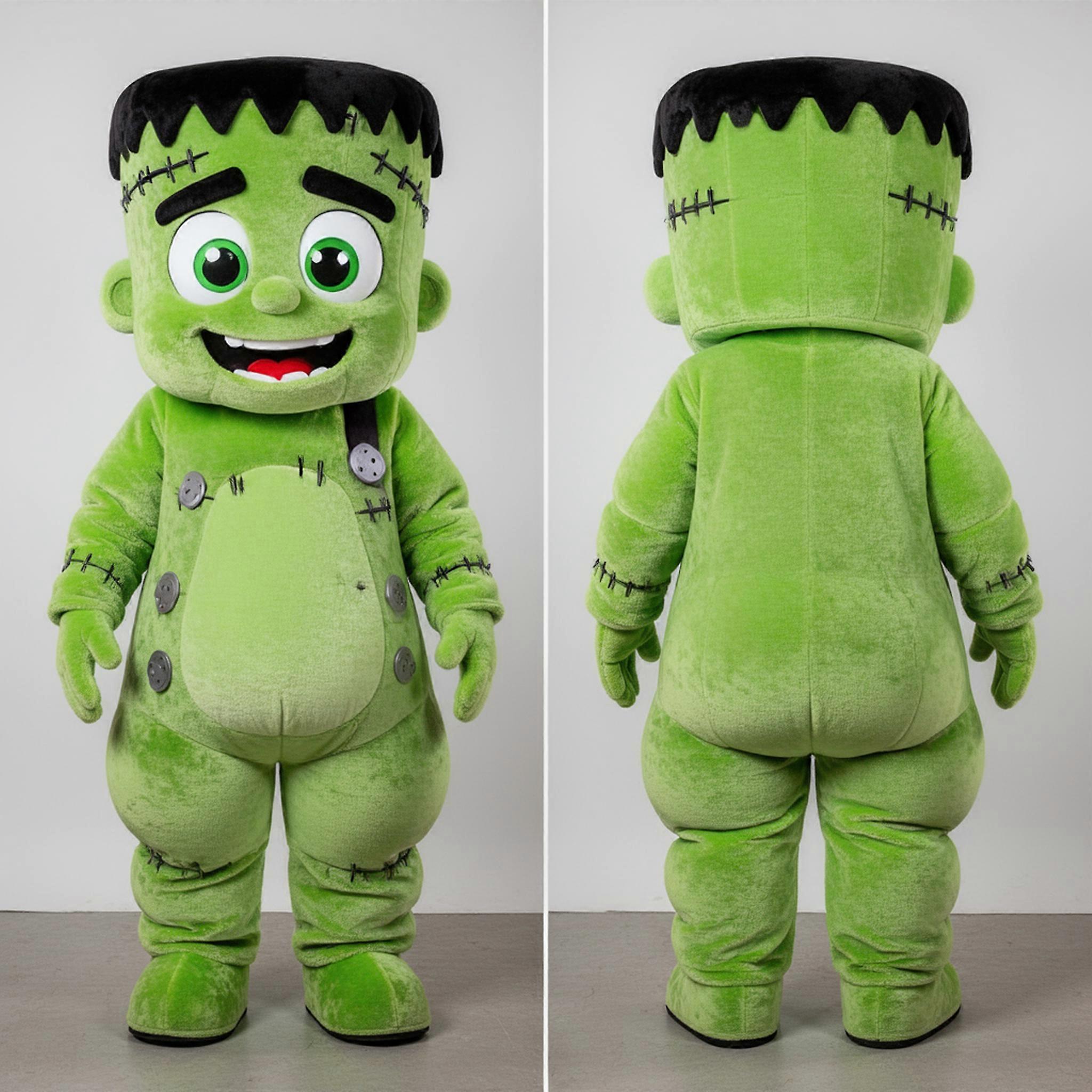 MASTICOT Lime Green Playful Frankenstein Mascot