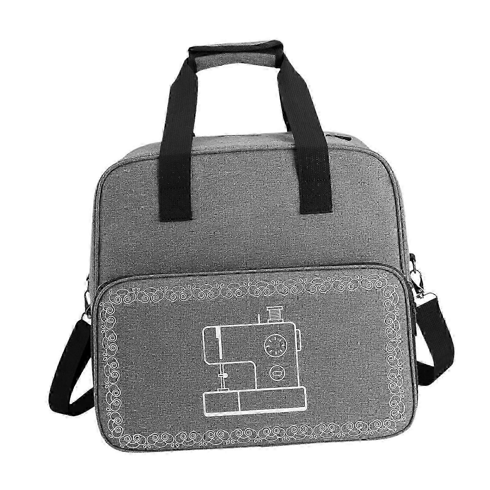 Gray Sewing Machine Carrying Bag with Storage  compatible with Accessories and Tools