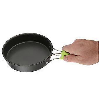 1-2 Person Cookware Outdoor Camping Kit 10Pcs Cooking Pot Pan Bowl