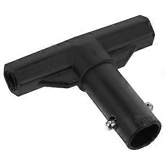 Outdoor T-Shaped Trampoline Pole Connector for Safety Black