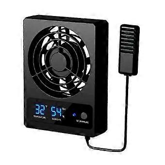 Ventola di raffreddamento intelligente per rettile con display a LED Ventola di ventilazione a vento forte Ventola di raffreddamento a basso rumore (Fahrenheit) - Nero