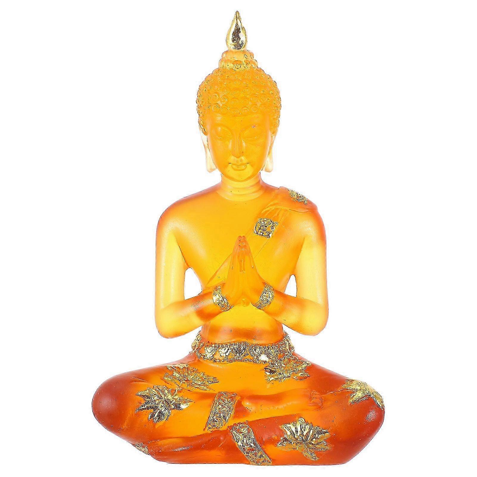 Compact Resin Sitting Buddha Decor