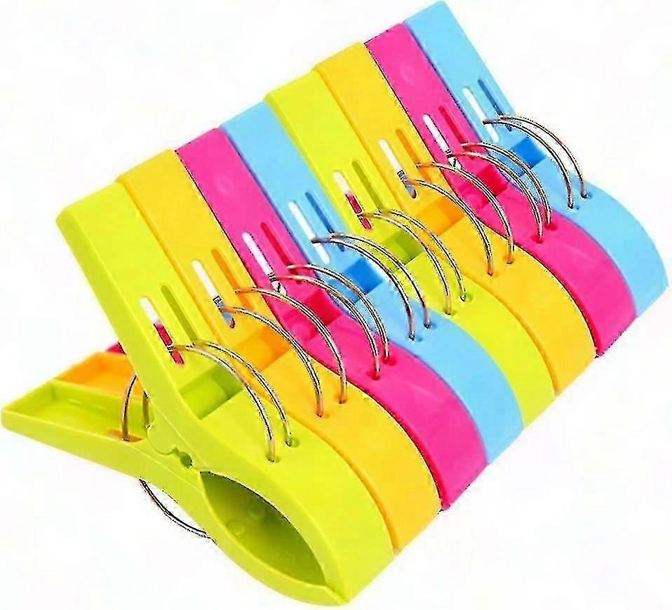 8 Pack Windproof & Secure Colorful Beach Towel Clips
