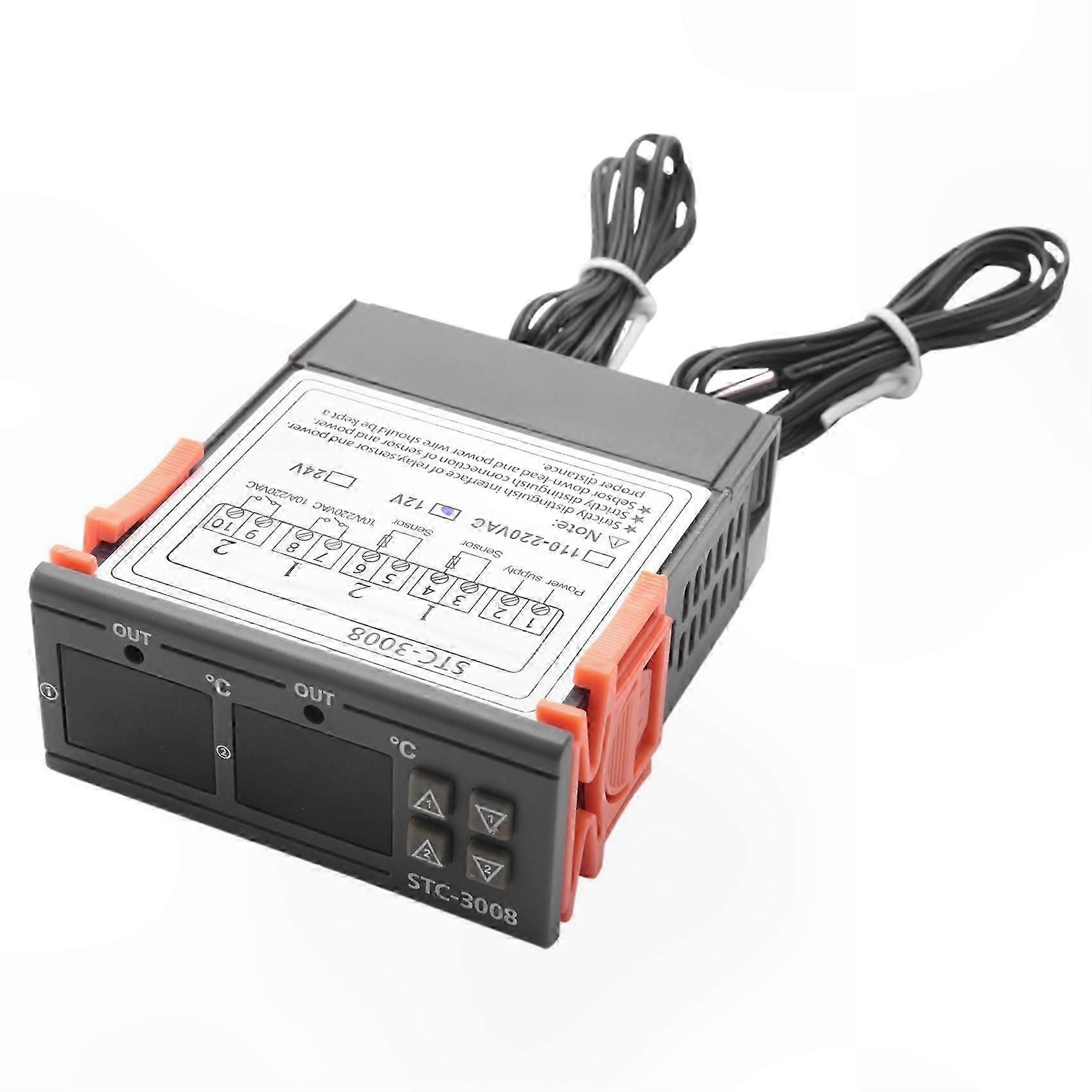 Dual Digital Thermostat Temperature Controller for Incubators 12V Display