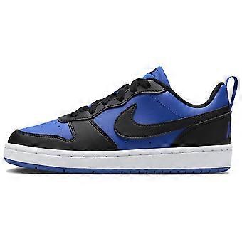 Nike Court Borough RECRAFT Skateboard-Schuhe aus Synthetikleder, niedrig geschnitten, Blau, Schwarz, Weiß, Unisex, HM6293-480