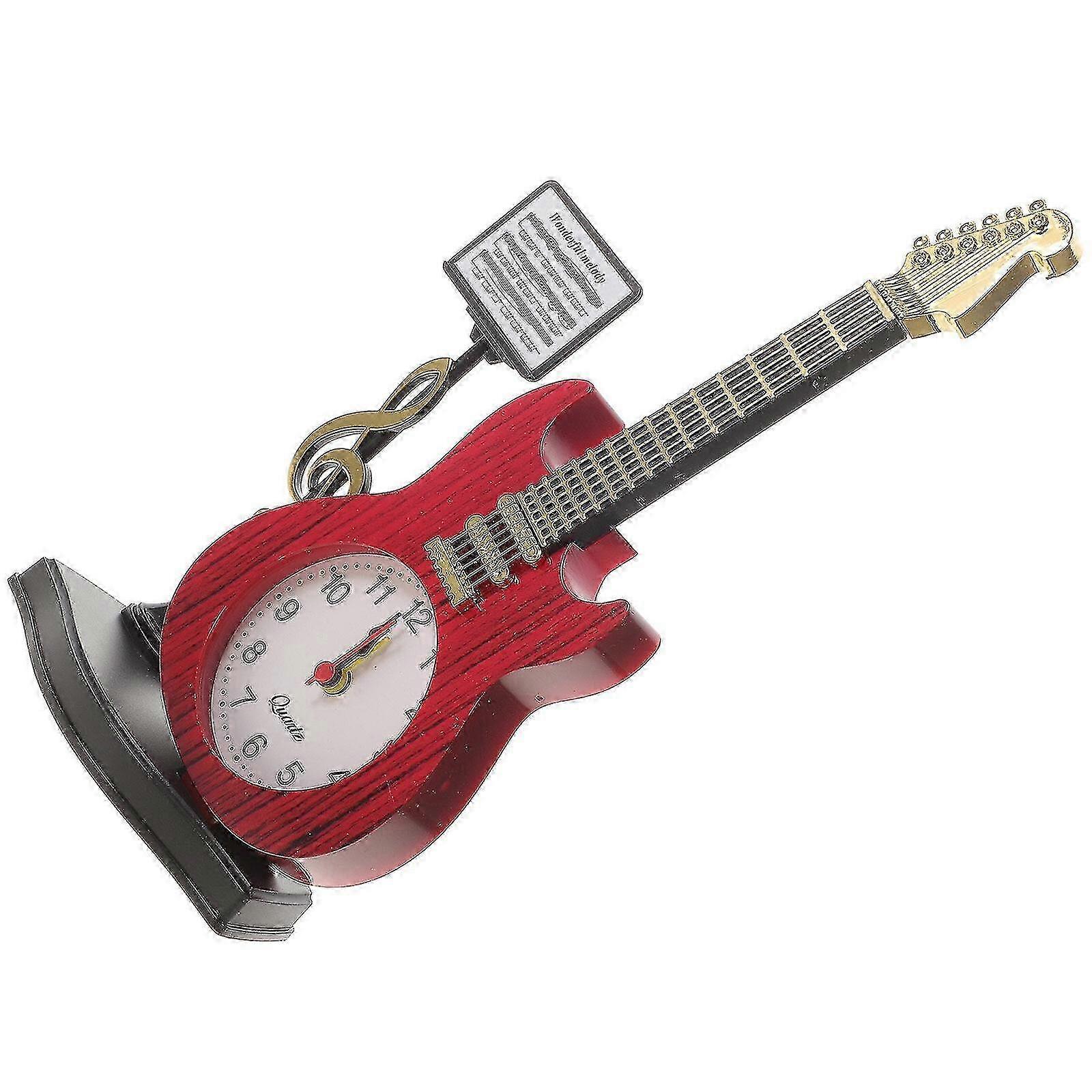 Desktop Clock Musical Instrument Shape Tabletop Clock Adornment Bedside Clock