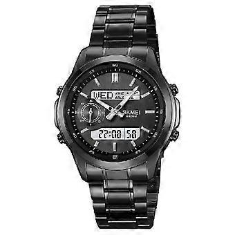 Luxury Montres SKMEI 2284 Business  Reloj World Time Stainless Steel  30m Waterproof Digital Watch for Mens