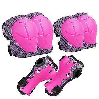 Children's knee pad set compatible with 2- to 8-year-olds. 6-piece set. Suitable compatible with skating, cycling, roller skating, scootering, and inl