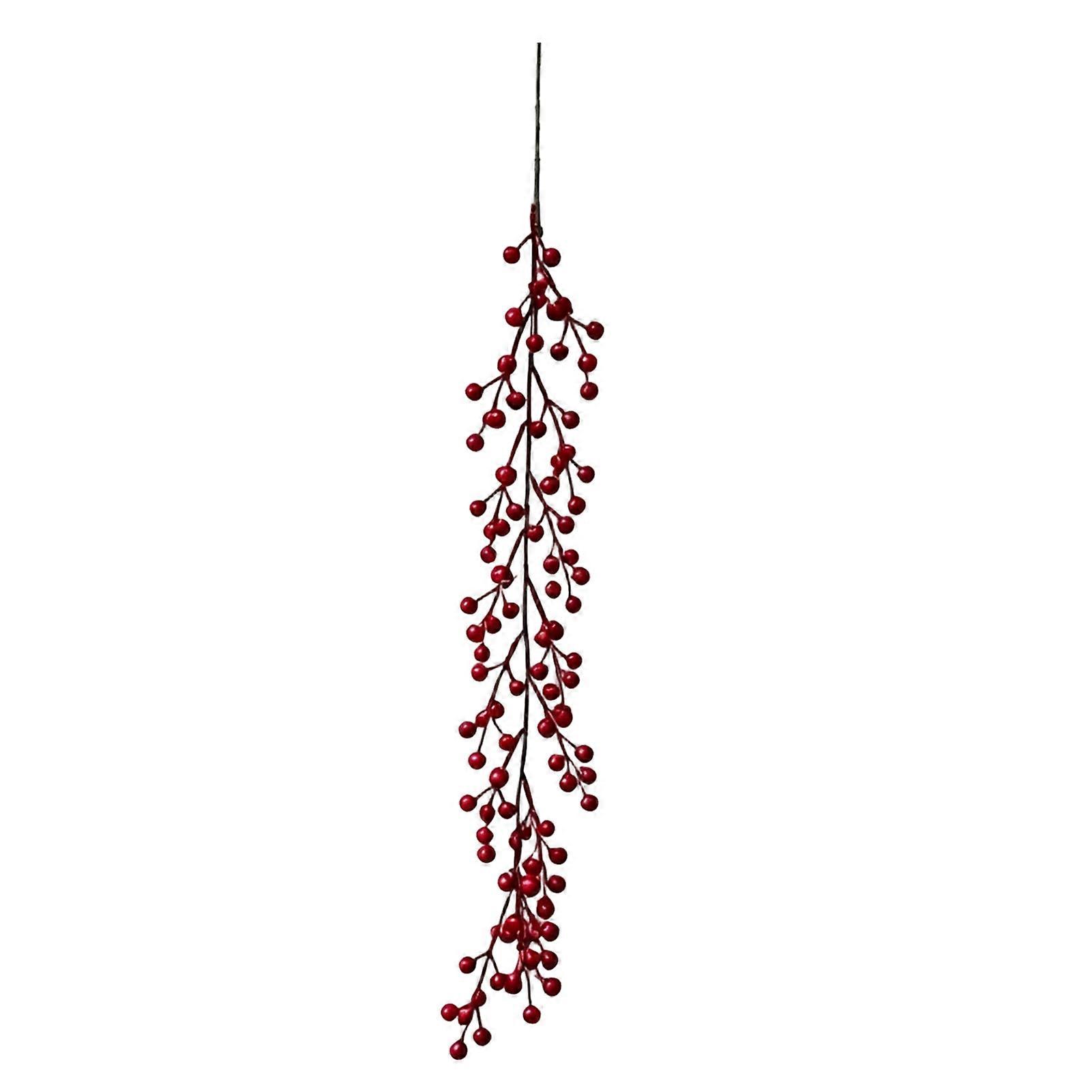 Hanging Decor for Home Window, Artificial Red Berry Garland
