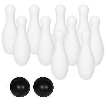 Silver Kids Toy Bowling Set for Hand Eye Coordination 1Set 10 Pins 2 Balls