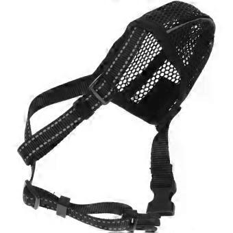 Dog Muzzle with Adjustable Straps, Black Polyester Mesh Mouth Cover for Dogs, Easy to Clean Basket Muzzle Suitable for Preventing Biting and Barking d