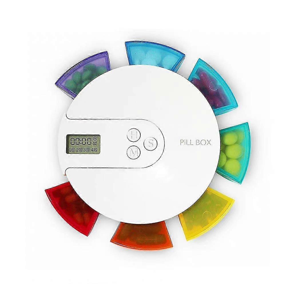 Electronic 7-Day Pill Dispenser With Audio Visual Alerts