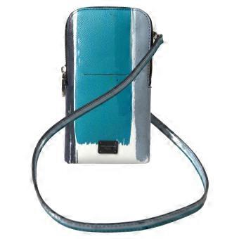 Dolce & Gabbana Blue Leather Purse Crossbody Sling Phone Bag Unisex