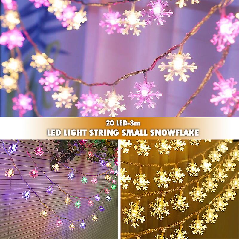 Christmas Decoration Snowflake String Lights Xmas Garland Holiday Led Light