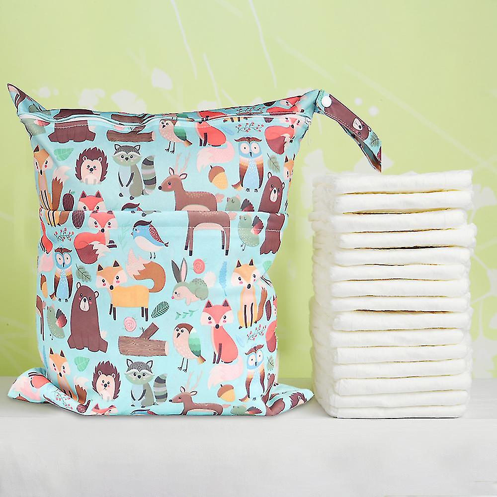 Waterproof Baby Reusable Wet And Dry Diaper Pouch 2 Zipper