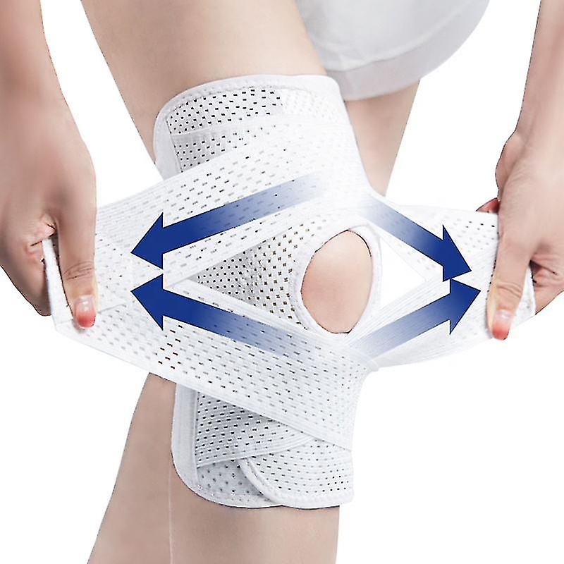 Professional Knee Brace With Side Stabilizers, Compression Knee Support With Mesh Weave Tech, Knee Wrap With Ultra-soft Bandage For Running, Workout,