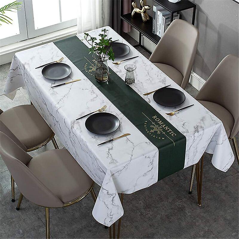 Rectangular Stain-Proof Tablecloth Rectangular PU Oilcloth Tablecloth Retro Printed Waterproof Tablecloth for Dining Table Picnic Party Garden Kitchen