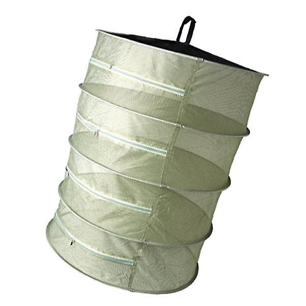 3xCollapsible Herb Drying Net Dryer Mesh Rack with Zipper 4-Layer Armygreen