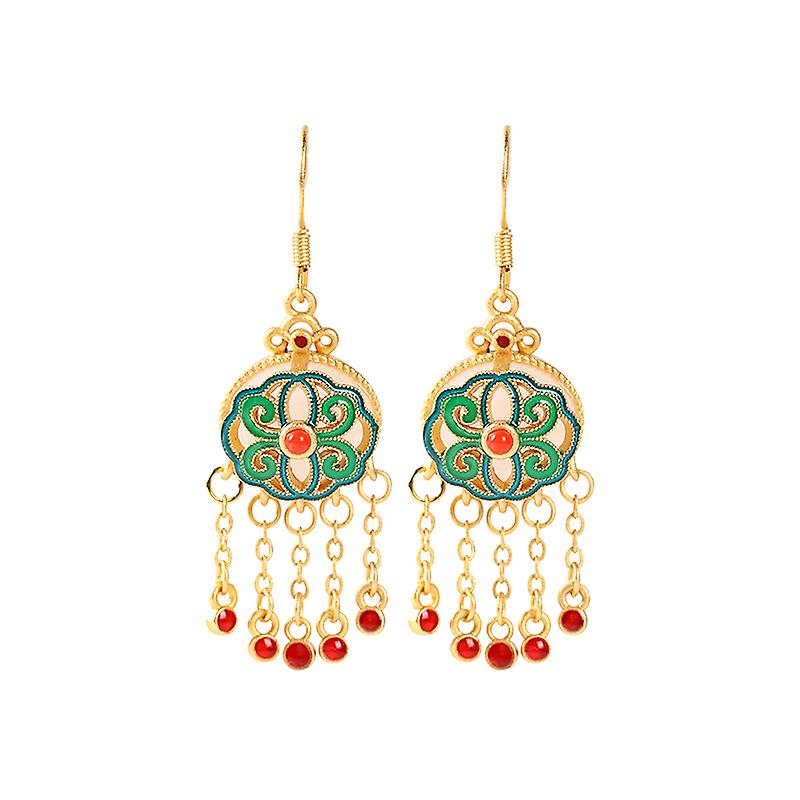 Flower Rich Tassel Earrings