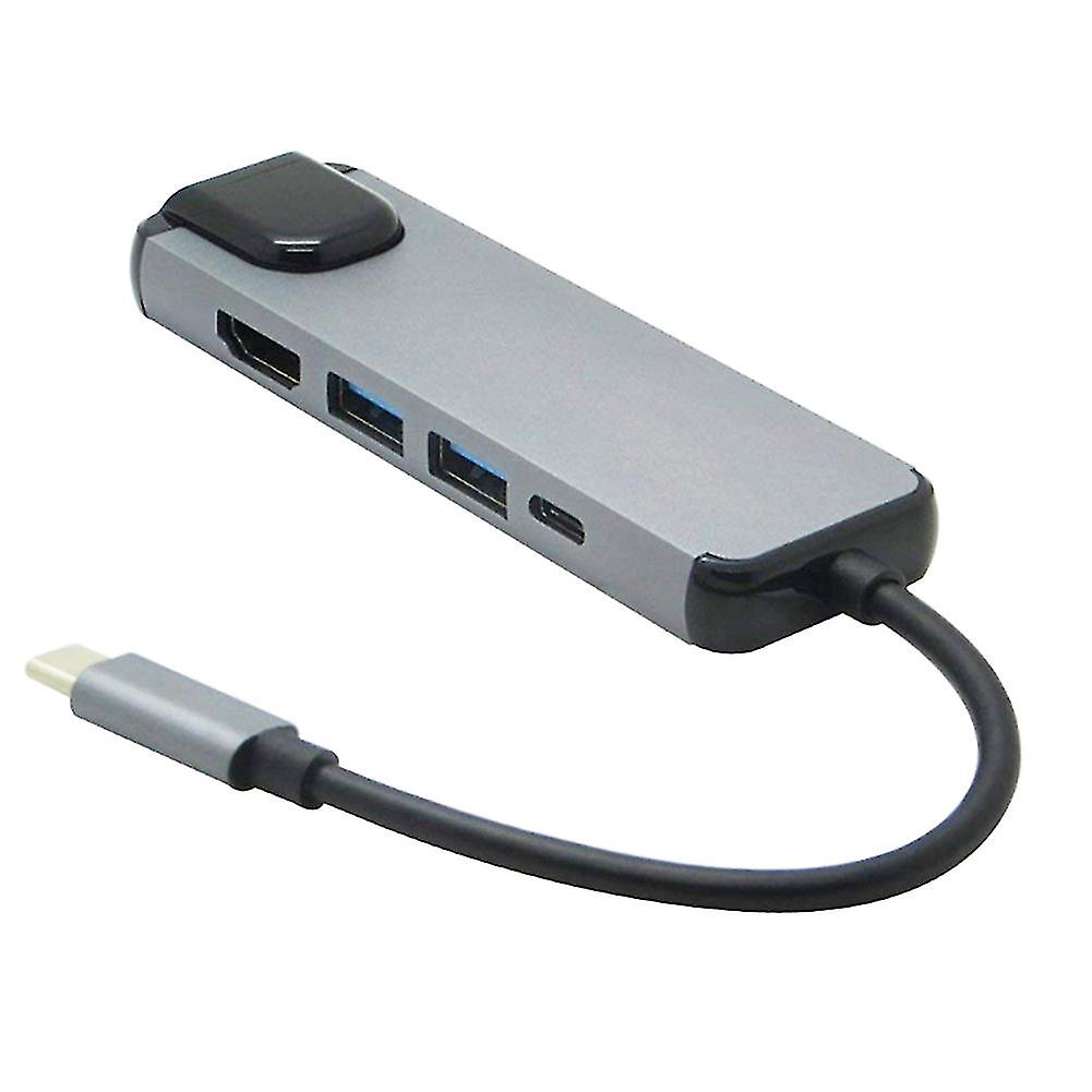 5 In 1 Type C To 4k Hdmi-compatible Usb 3.0 Charging Hub Adapter Converter For Macbook Pro
