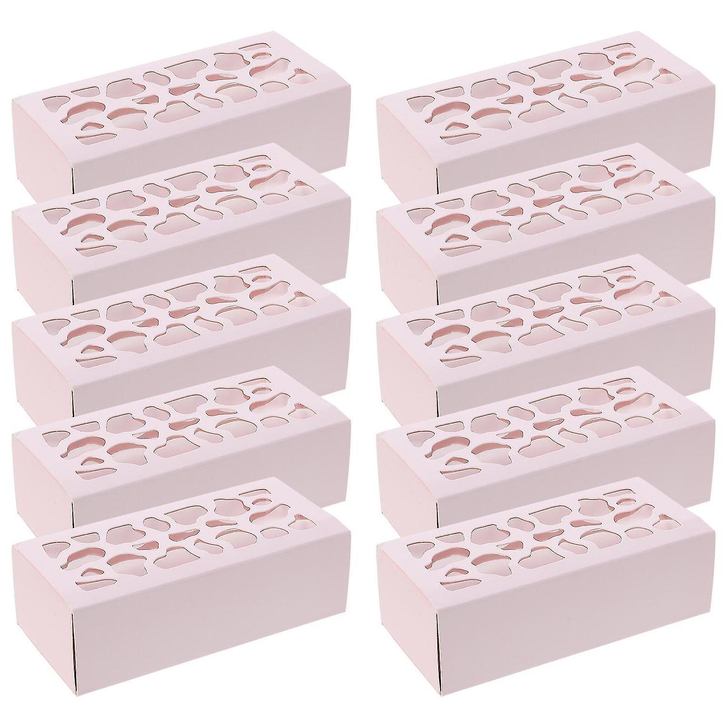 10pcs Macaron Packing Box Desserts Cookies Bakery Packing Boxes With Clear Window