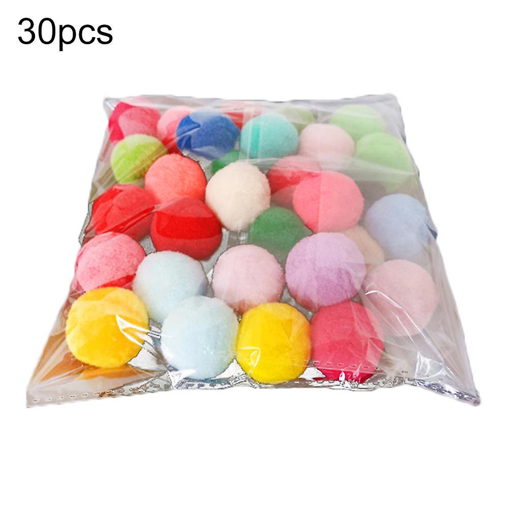 ZHOUBA 10/20/30Pcs Pet Cats Kitten Polyester Plush Balls Interactive Play Training Toy