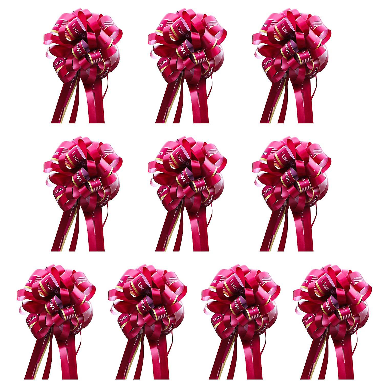 10Pcs Pull Bow Ribbon Romantic Car Pull Bows Hand-pulled Ribbon for Gift Packing Weddings Parties De