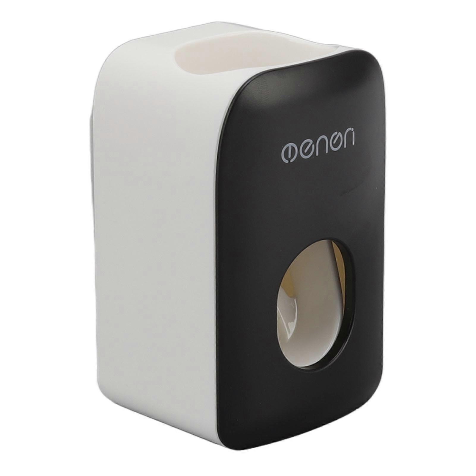 Automatic Toothpaste Dispenser Wall Mounted Adhesive Toothpaste Squeezer Holder for Bathroom Black