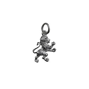 Silver 15x13mm Rampant Lion Pendant or Charm