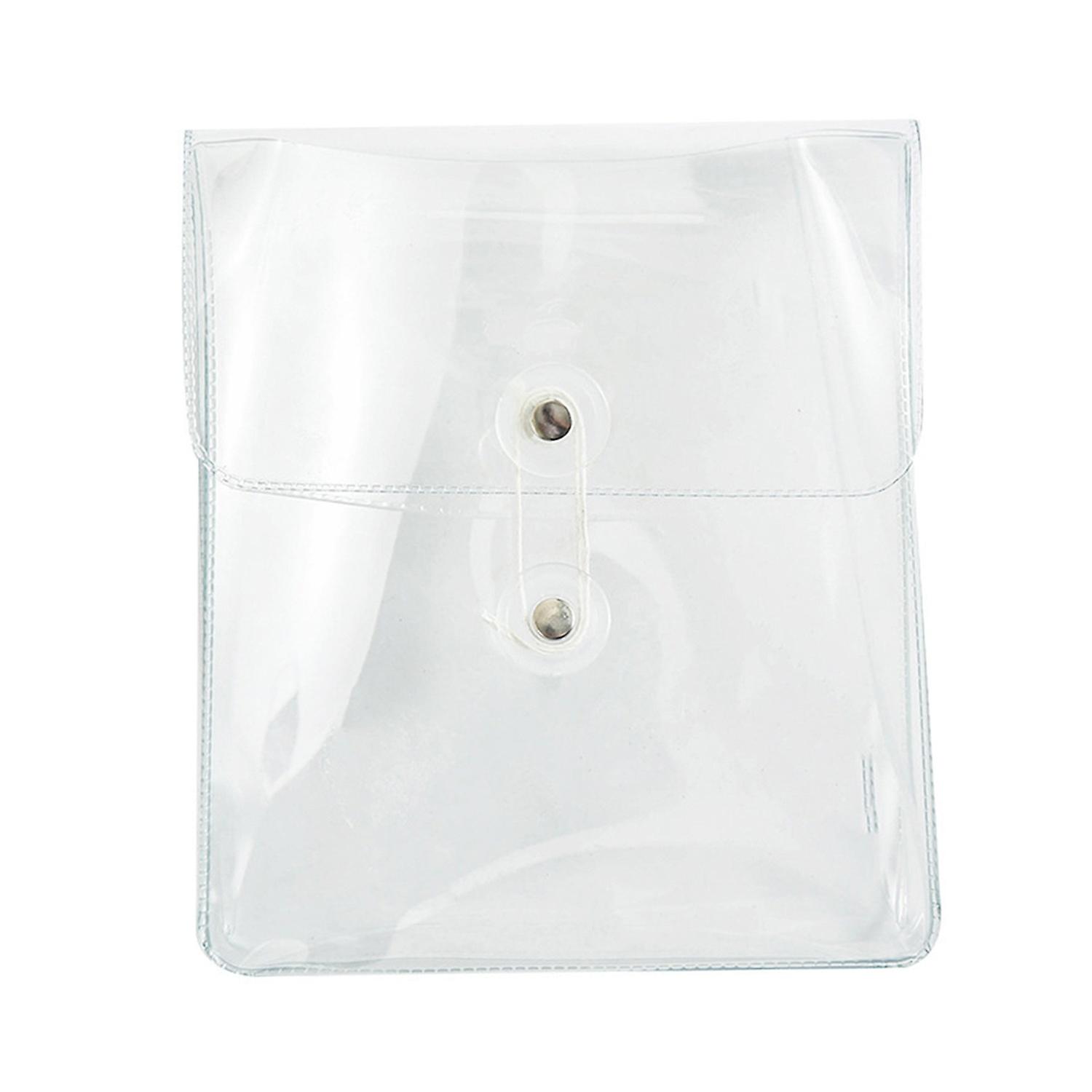 Portable Transparent File Document Bag Pouch Plastic Envelope Bill Invoice Storage Organizer with Bu