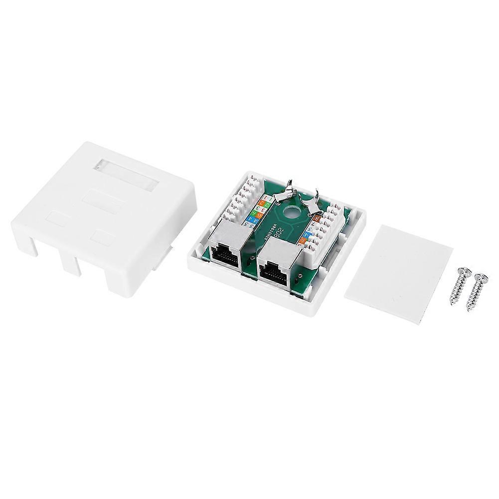 Super 5 Shield RJ45-8P8C 2-Port White Wall Connector Adapter 27x58.5x60mm