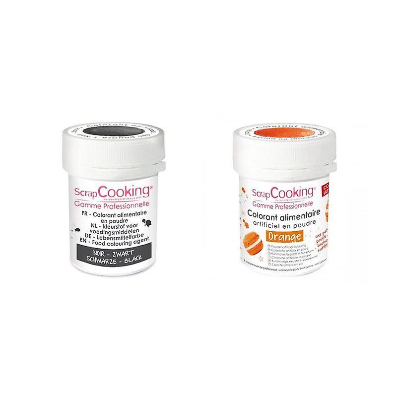 2 powdered food colorings - black-orange