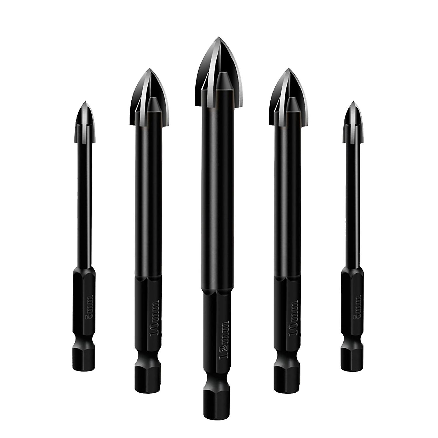 5Pcs/Set Drill Bits Rust-Proof Multifunctional Alloy Marble Drill Bit Kit Drilling Tool