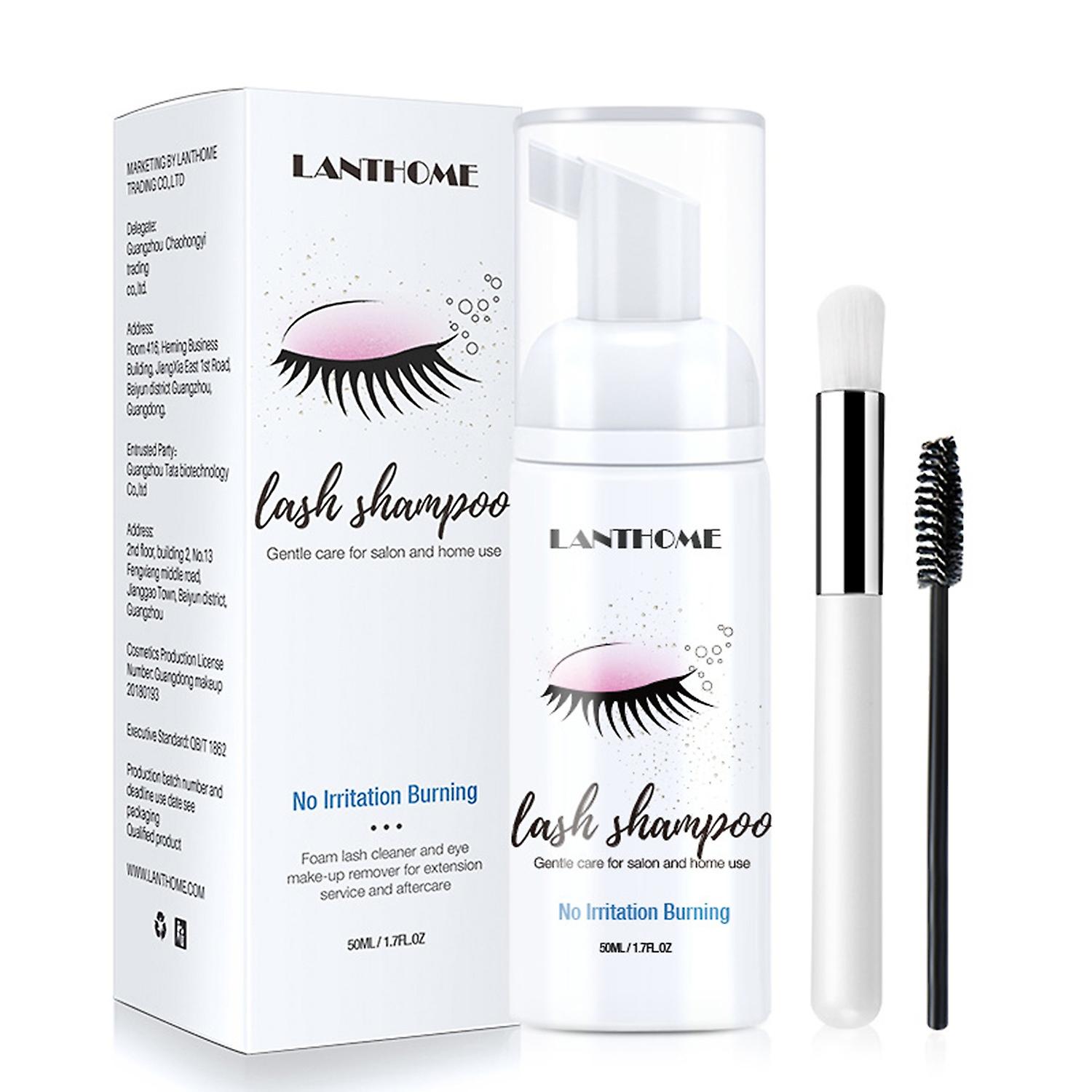 50ml Eyelash Cleaner Eyelashes Extension Shampoo Brush Foam Lash Cleaner for Extensions & Natural La