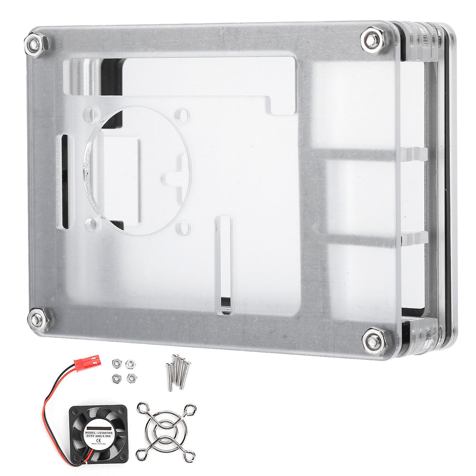 Kit custodia in acrilico a 9 strati con ventola di raffreddamento e protezione a rete per Raspberry Pi 4 modello B # 1