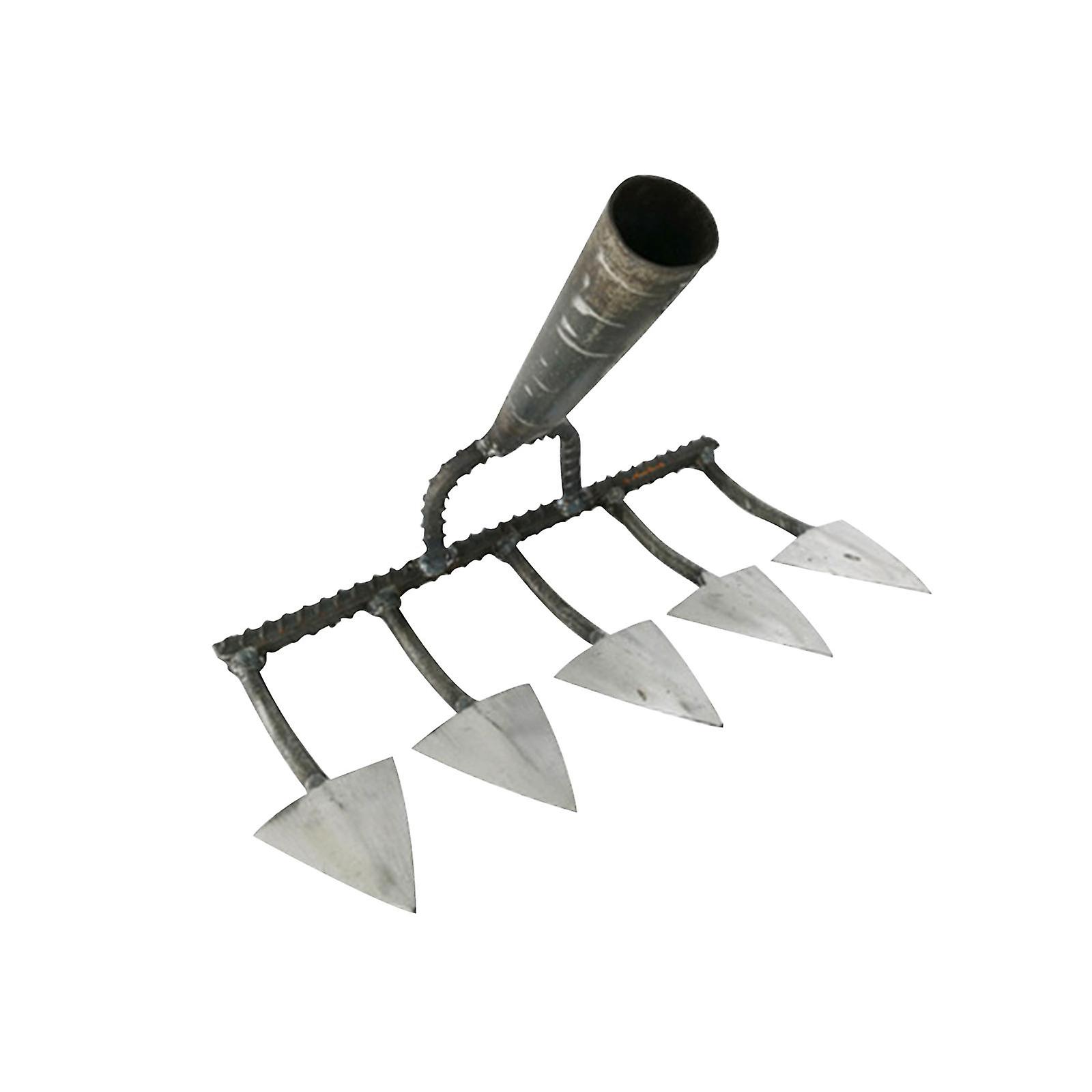 Triangle Hoe Digging Soil Manuring Tool for Agricultural Soil Loosening 2 Tooth