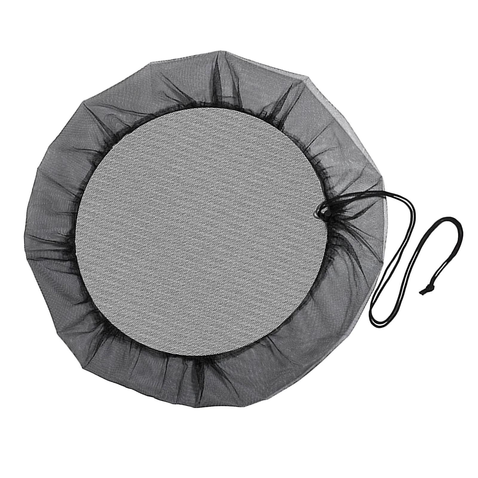 Rain Barrel Net Cover Protector mesh Drawstring for Barrels Garden 80cm Black