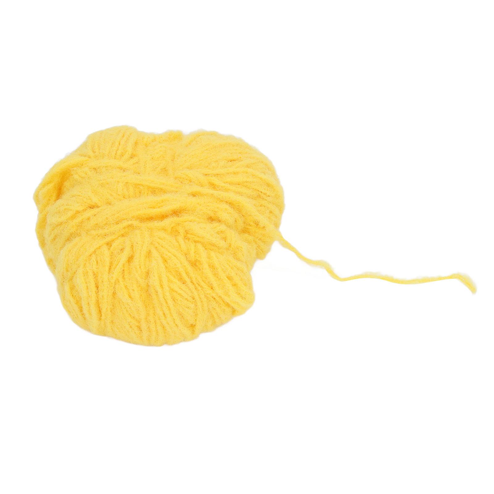 Yellow Wool Yarn DIY Knitting Doll Extensibility Wool Knitting Yarn Soft Cotton Wool Yarn for Beginners for DIY Doll