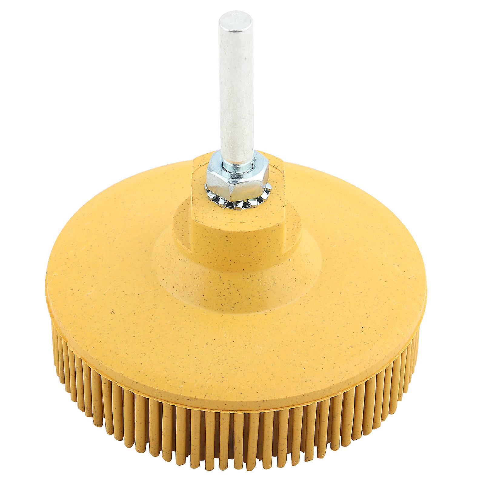 3 inch Bristle Disc, Emery Rubber Abrasive Brush, Deburring, Polishing, Yellow Grinding Wheel