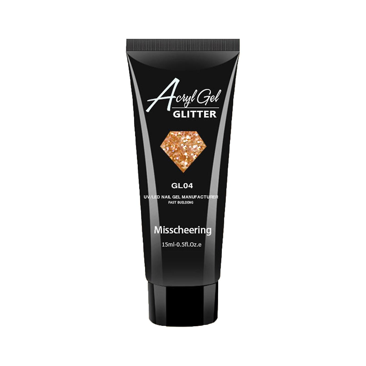 Fornnerg 15ml Nail Extension Glue Sparkling Sequin Design Safe Ingredient Fast-Drying Easy to Apply