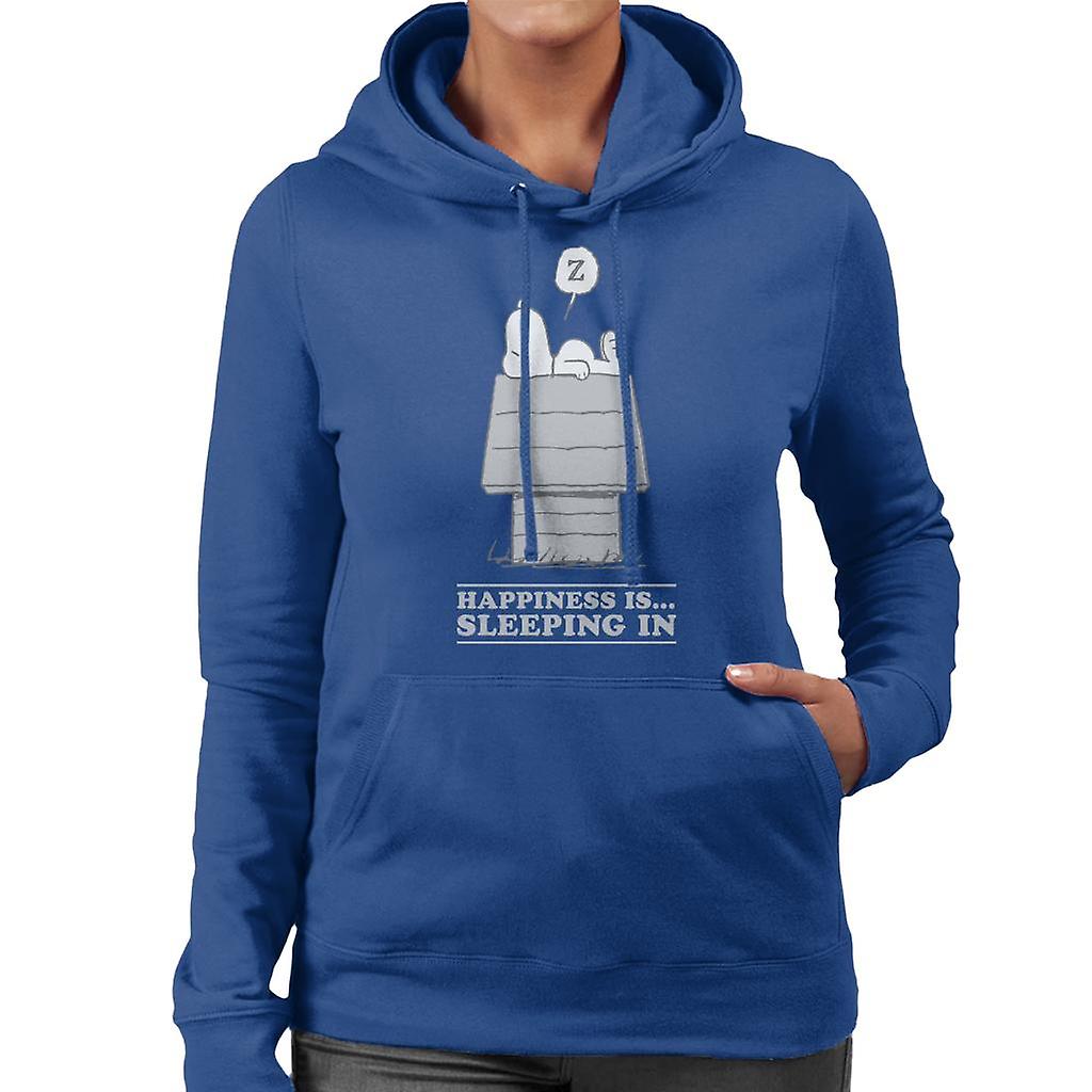 Peanuts Happiness Is Sleeping In Snoopy Women's Hooded Sweatshirt