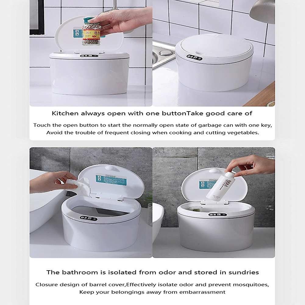 Smart Induction Trash Can Creative Solid Color Stationery Trash Bin Office