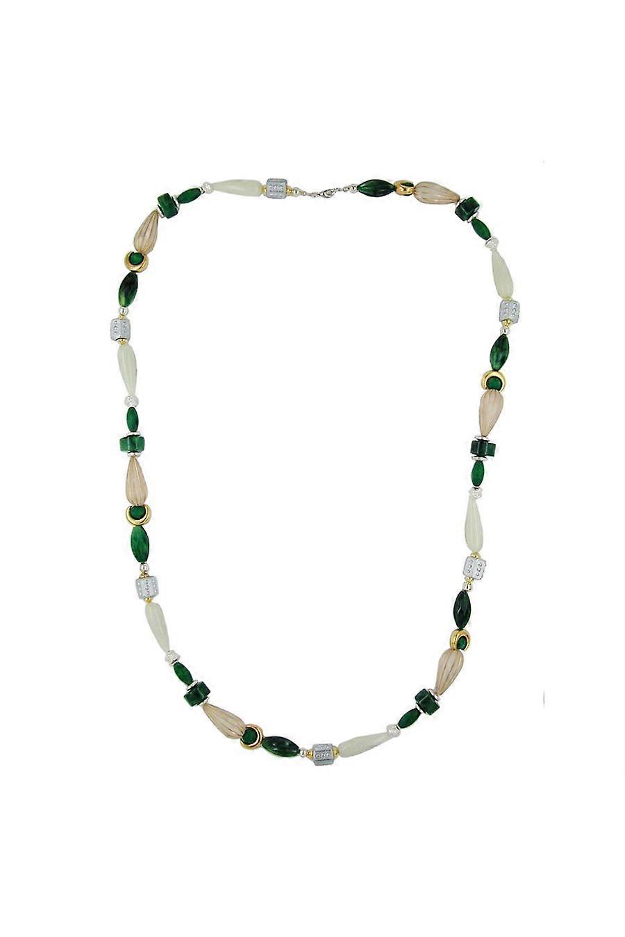 Necklace Beads Mint-green & Silver 90cm - Gl04995