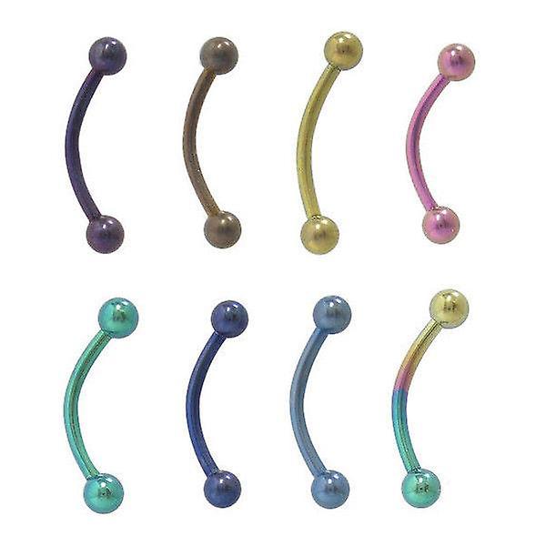 Anodized titanium curved barbell 16g eyebrow ring