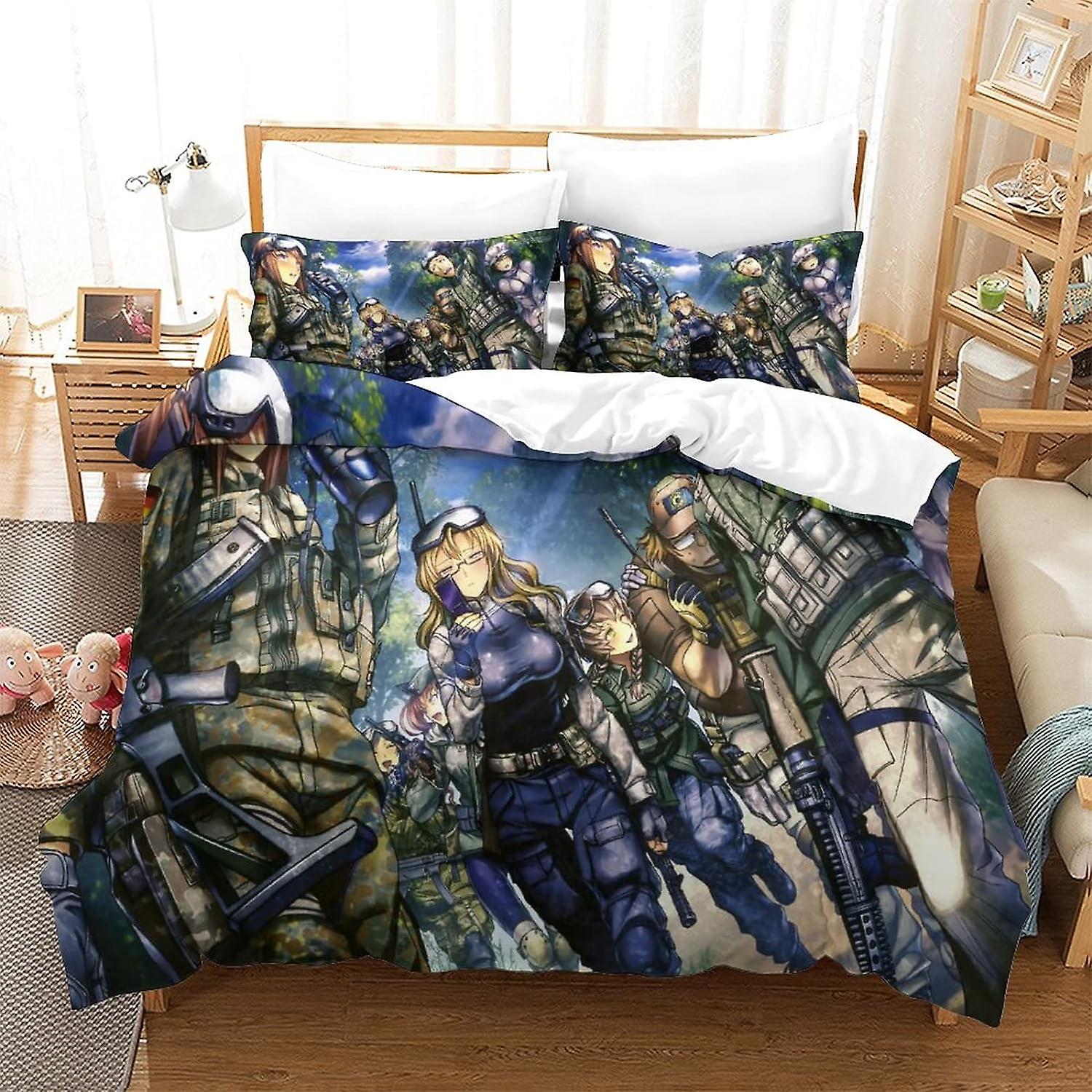 PGtaa Steins; Gate Teens Påslakan Modern Täcke Täcke Täcke För Barn Påslakan Set Sängkläder Set Andningsbart 3-delat set Mjuk mikrofiber med Zipeer