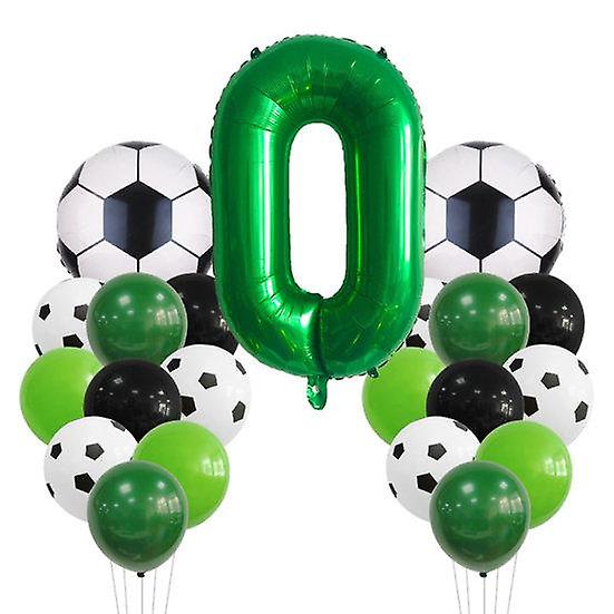 1 Set Balloon Set Soccer Number Shape Leakproof Contrast Color Sport Fans Baby Birthday Party Decoration Arch Balloon Photo Prop